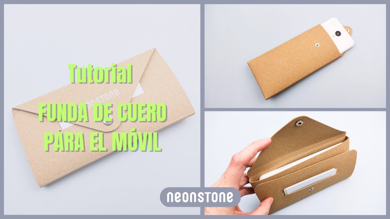 Cómo hacer una funda para el móvil de cuero. Patrón PDF | How to make a leather phone wallet.