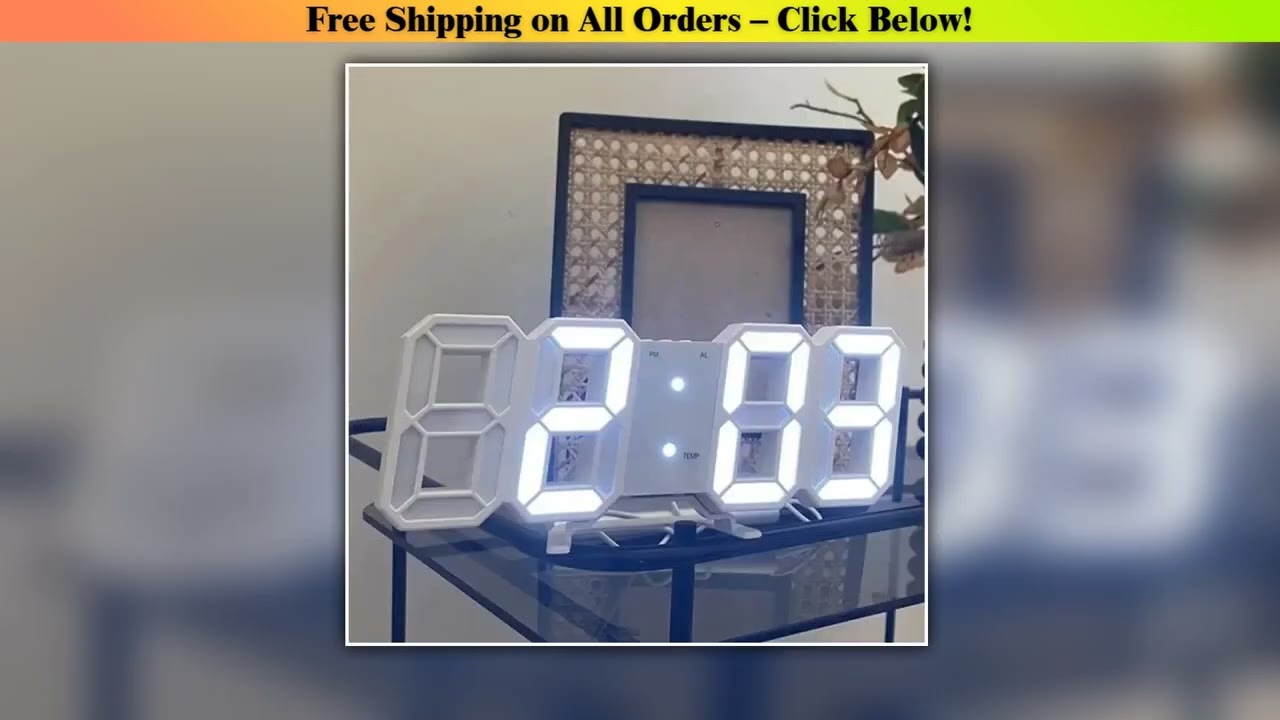 Table 3D LED Alarm Clock Date/Temperature for Home Kitchen Offices Clock Decoration Garden Clocks