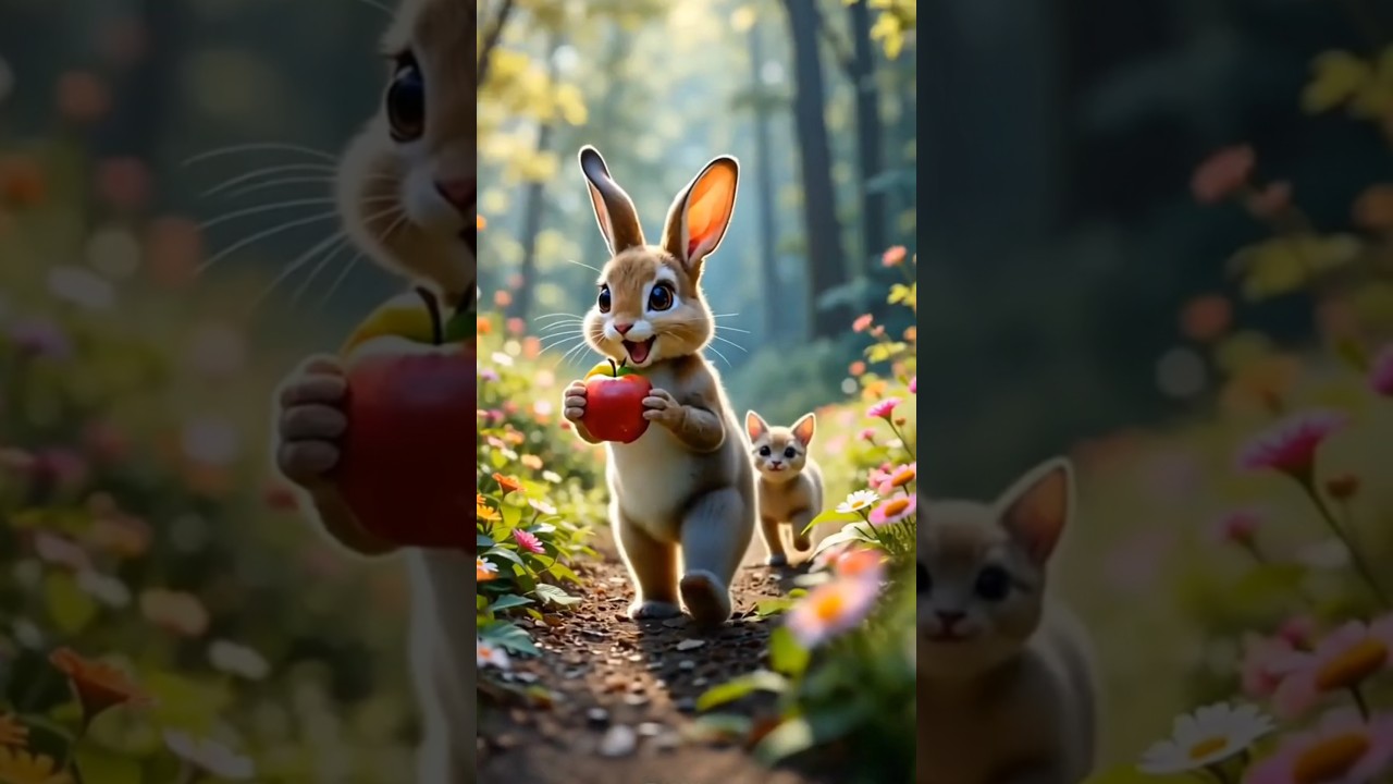 The Cat Found a Magic Apple 🍎 But the Clever Rabbit Stole It! 🐰😂 | Funny Animated Story