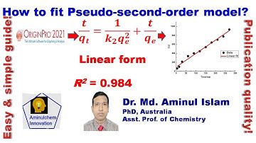 Pseudo second order kinetic model linear fitting in OriginPro