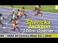 All new shericka jackson easiest 100m opener with tina clayton  kemba nelson  all comers meet 2024