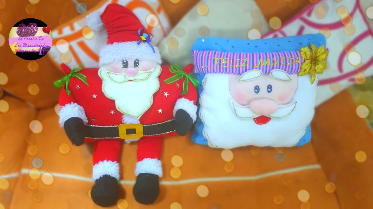 Cojines: Papa noel patas largas y funda navideña (Moldes Gratis) | Galería de Creatividad