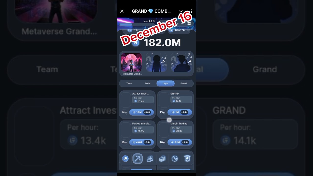 Grand 💎 Combat combo card for December 16