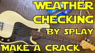 Making guitar weather checking by cooling spray and iron / 冷却スプレーでラッカー塗装のギターにウェザーチェックをつくる