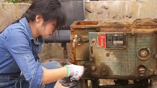 💡The Genius Girl Repaired A 22kw Diesel Engine From More Than Ten Years Ago, Like Magic!