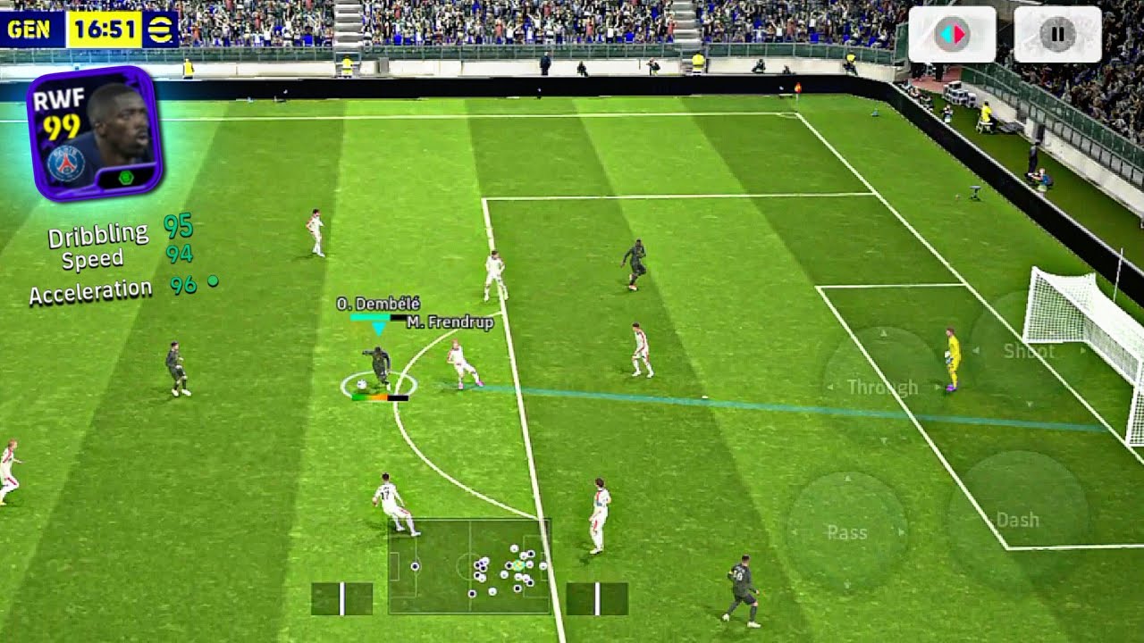 Osman Dembele player of the wick card Speed 94 Acceleration 96 amazing dubbing and Boll Control