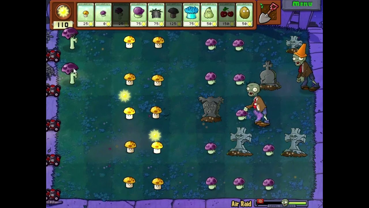 Plants Vs. Zombies: Survival Night Air Raid Hybrid Mini Game