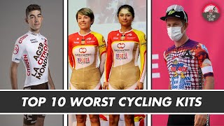 Top 10 Worst Cycling Kits Ever ft. AG2R Citroën 2021 jersey