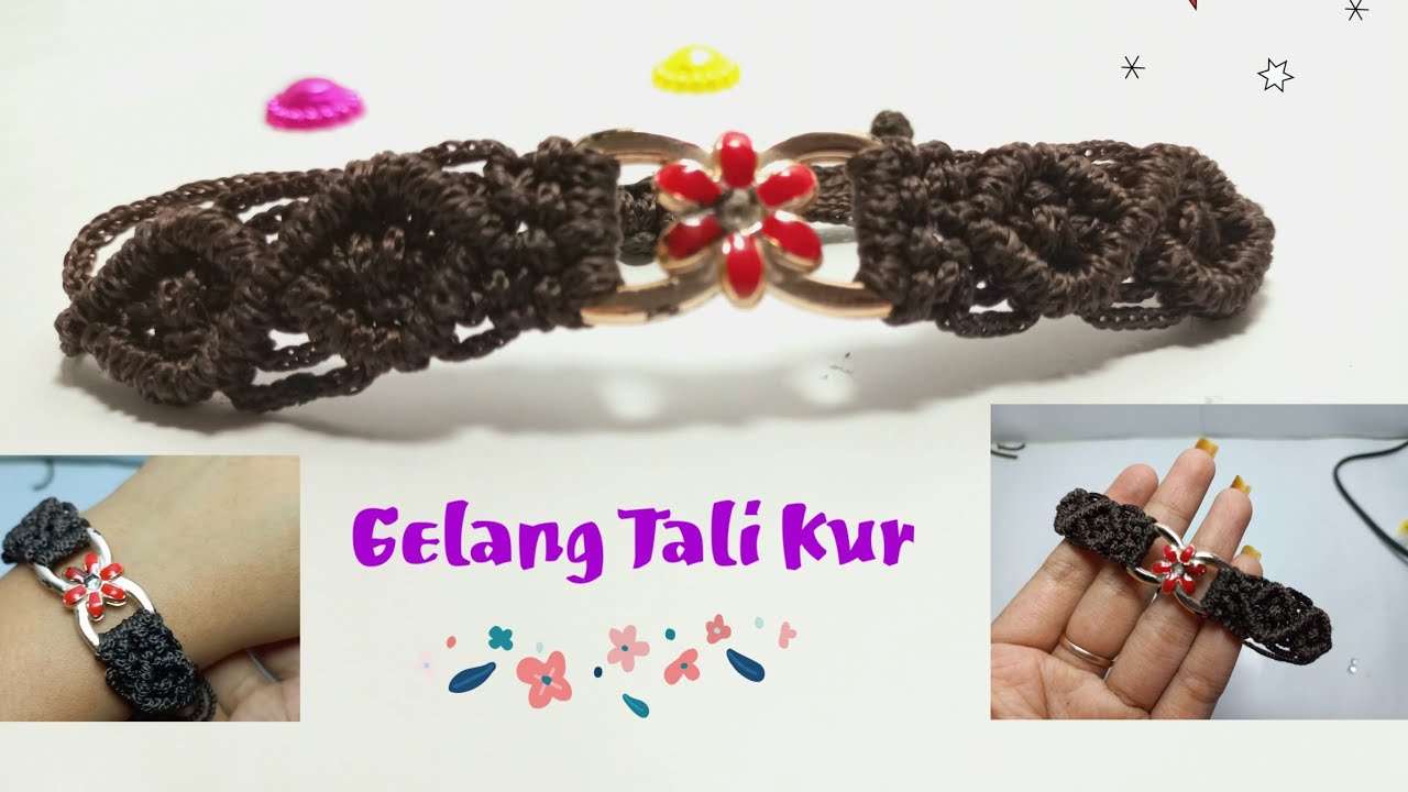 Gelang Tali kur Kekinian// how to make a macrame bracelet - YouTube