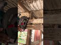 Trimming and leveling the beam with a circular saw