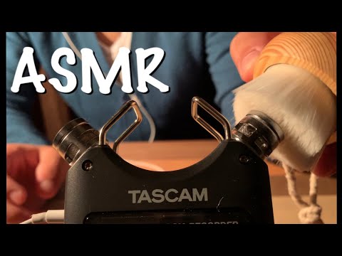 【ASMR】Brushing the mic | Sleeping sounds | Tascam mic Relaxing sound | 睡眠用  (No talking)