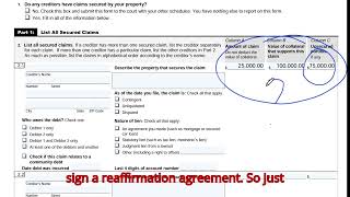 Bankruptcy Petition Schedule D - Secured Debt