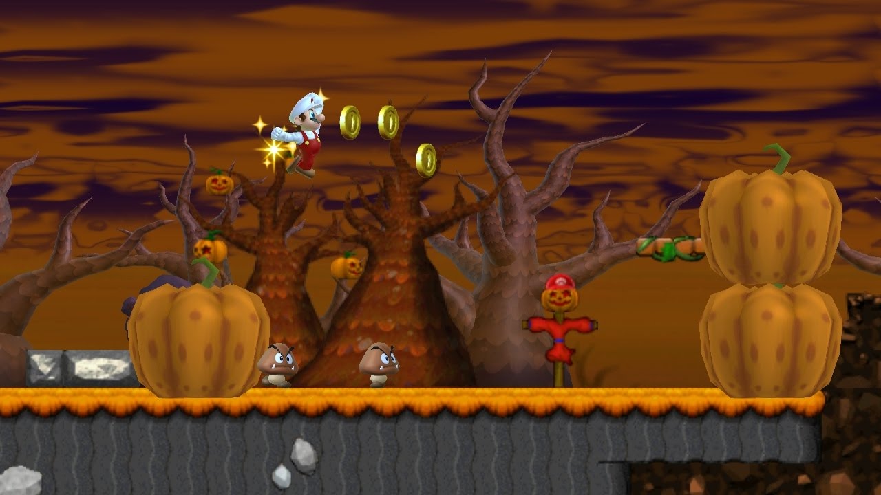 Newer Super Mario Bros. Wii -  Pumpkin Boneyard (Complete World 6)