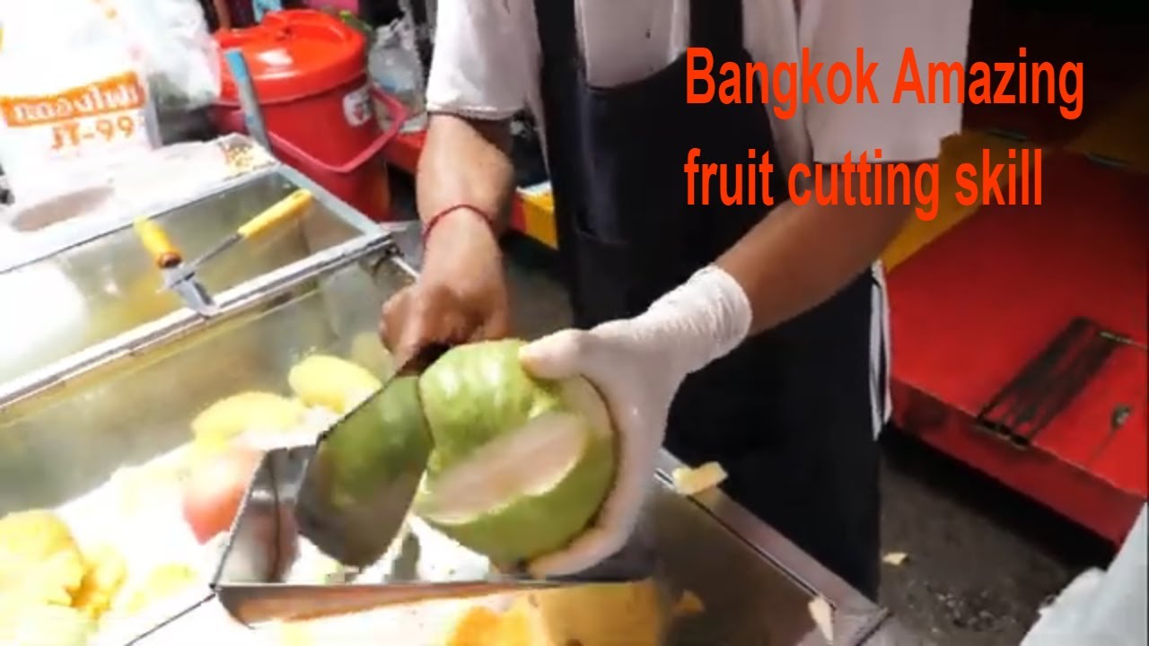 Ninja Fruit Cutting Skills || Bangkok Street Food Vendor .