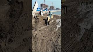 The collaboration between a heavy-duty truck and a bulldozer is a must-see! 😳 #Reels