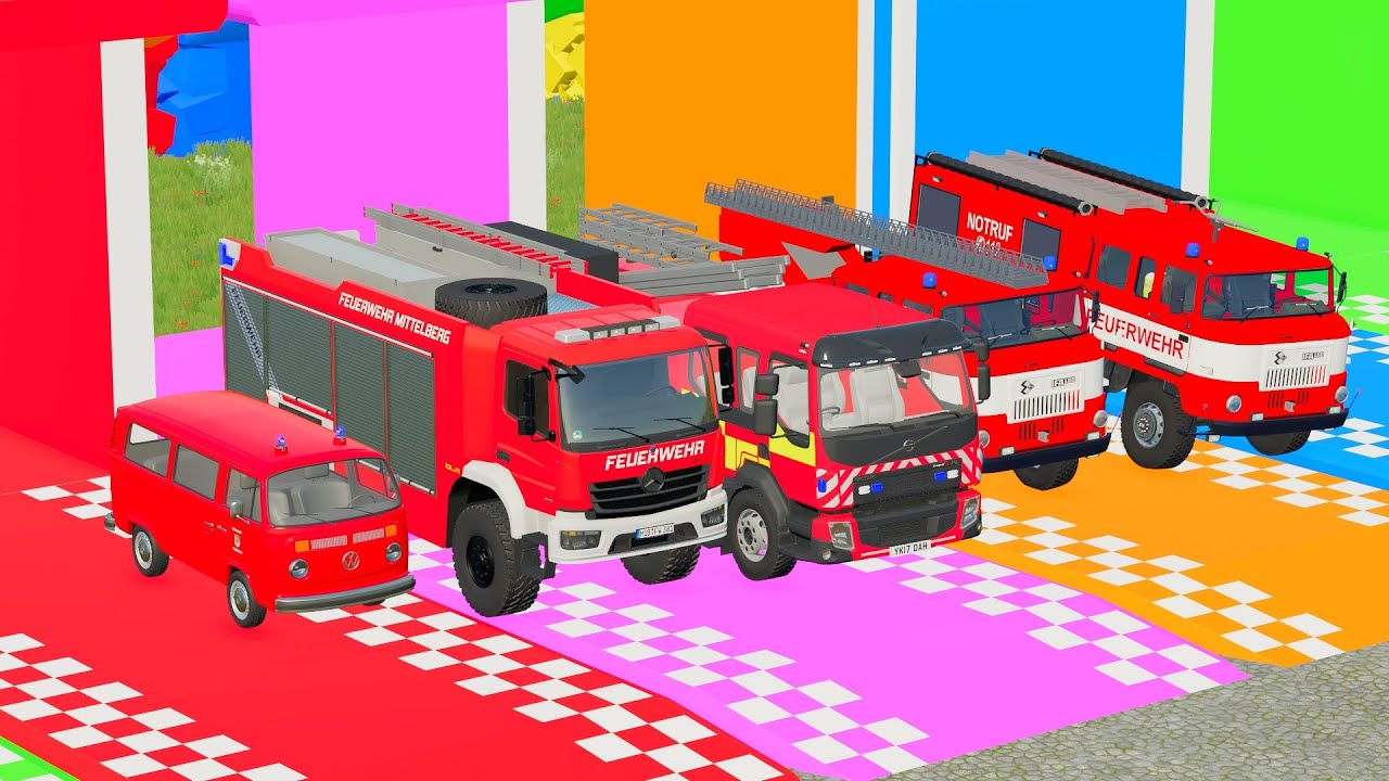 FS22: Transport Trucks Carrying Mixer Trucks & Colorful Vehicles