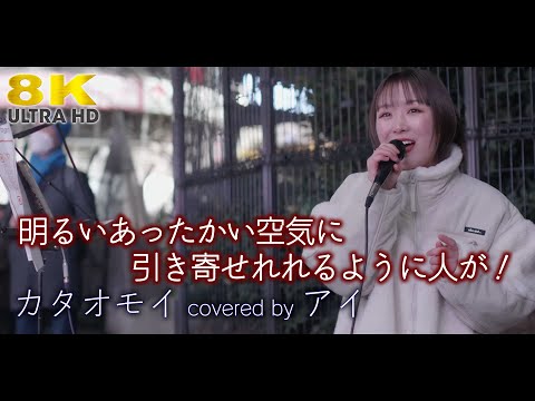 【8K】明るいあったかい空気に引き寄せれれるように人が！　カタオモイ / Aimer（cover）" アイ " 新宿路上ライブ 8K映像