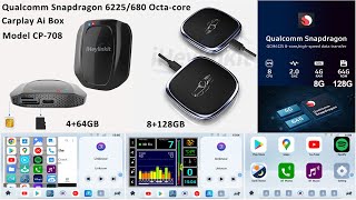 #iHeylinkit #Carplay Android Box CP708, Qualcomm 6225/680 converts wired carplay to android 13 .