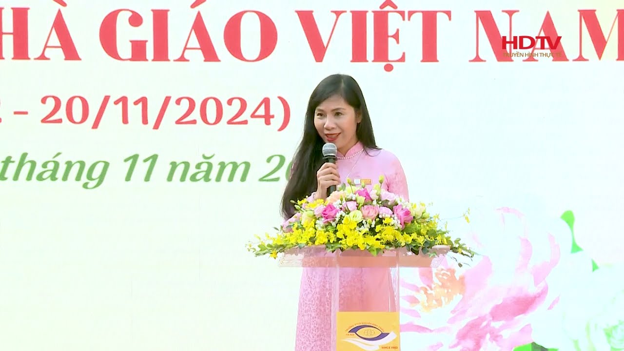 Nhà giáo Nguyễn Thị Tuyết Mai | Hiệu trưởng Trường PTCS Nguyễn Đình Chiểu phát biểu Ngày NGVN 20/11