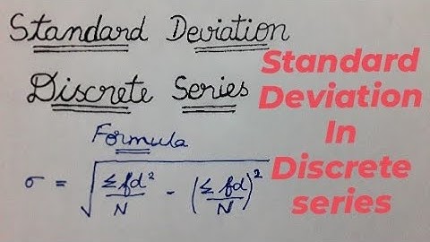 Standard Deviation || Standard Deviation in Discrete series || B.com 3 semester statistics #Mean
