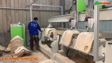 MÁY CNC ROUTER 4D 2 Trục Cắt Ván Ép Làm Tựa Ghế Cong Siêu nhanh 👍👍👍