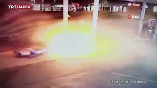 Drift Yapmak Isterken Akaryakıt Pompasına Çarptı