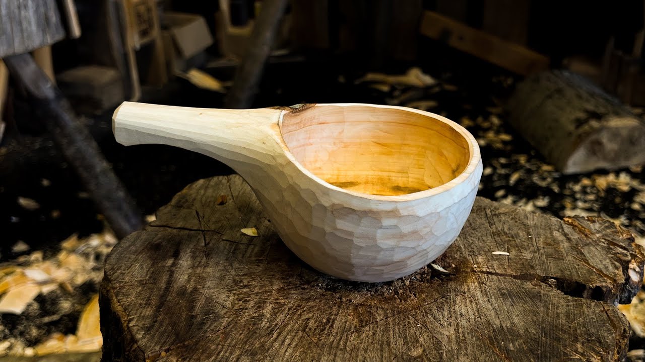 Carving a Kuksa by Hand – No Talking ASMR