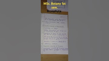 MSc Botany 1st semester paper 4 unit 1 Bryophyta