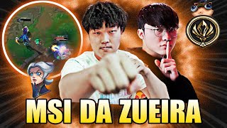 FAKER FEZ UMA JOGADA INACREDITÁVEL - MSI DA ZUEIRA | T1 vs BLG