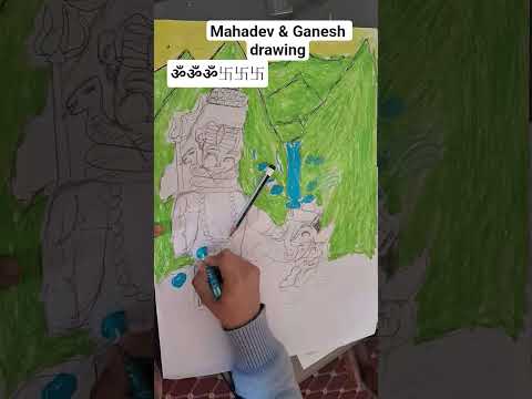 This is a drawing of Lord Shiva mahadev and Lord Ganesh practised by me. #mahadev #ganesh ॐॐॐॐॐॐॐॐॐ