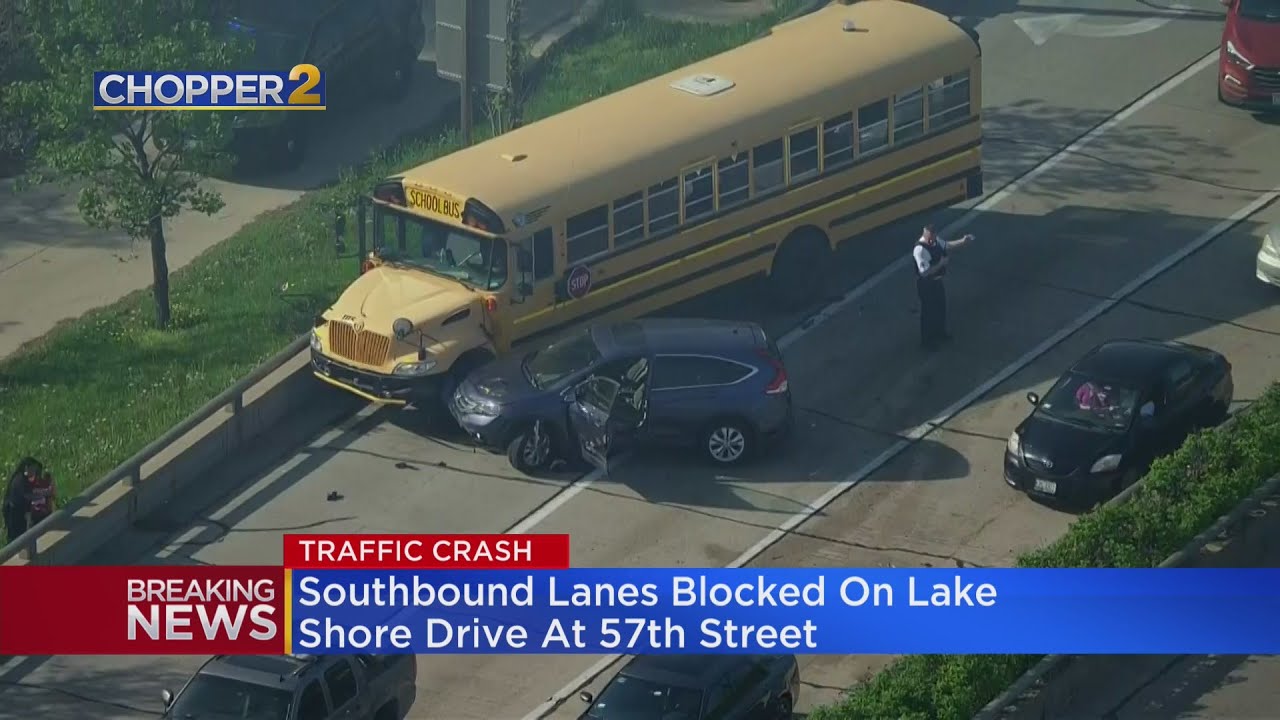 Two hospitalized in crash on DuSable Lake Shore Drive at 57th - YouTube