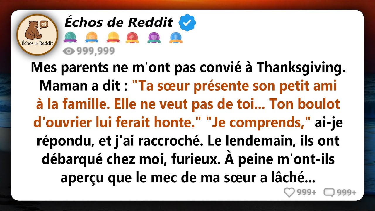 Mes parents m'ont interdit de venir à Thanksgiving pour avoir 