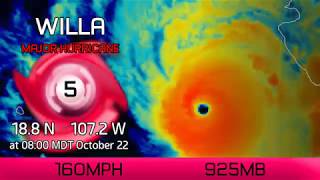 Hurricane Willa still strengthening - 8am MDT Oct 22, 2018