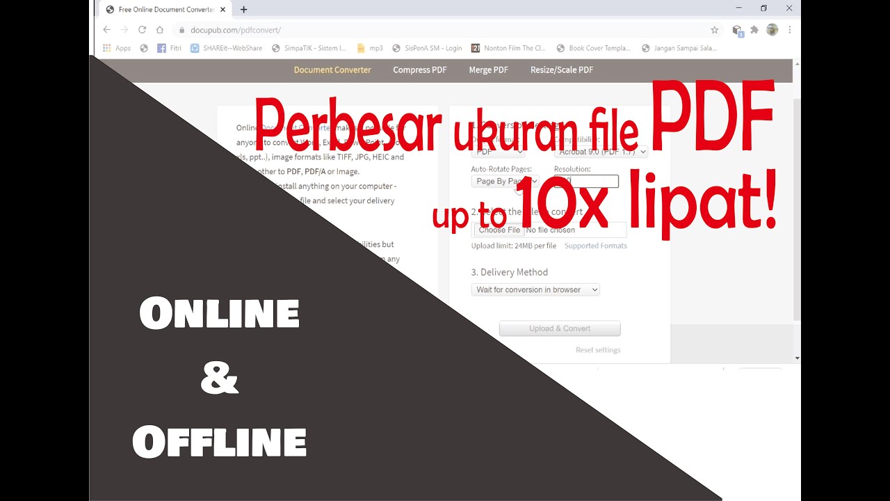 Tutorial mudah cara memperbesar ukuran file pdf online dan offline ...