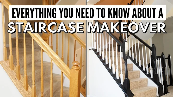 DIY STAIRCASE MAKEOVER l GEL STAIN OAK BANISTER UP...
