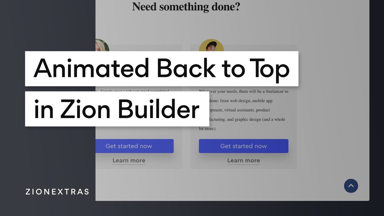 Animated Back to Top Button in Zion Builder with ZionExtras