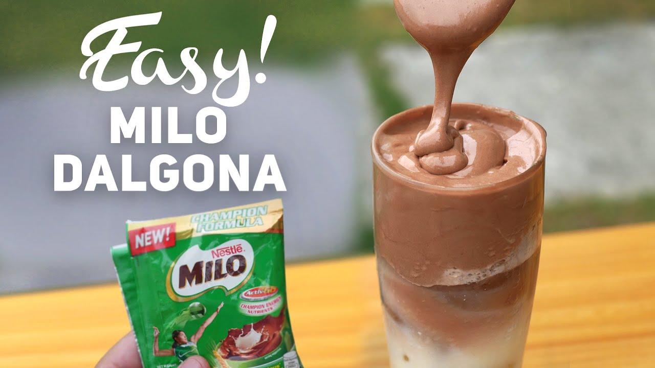How to make Milo Dalgona without mixer! (no coffee Dalgona at home ...