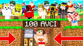 Minecraft ama 100 KİŞİ BENİ KOVALIYOR