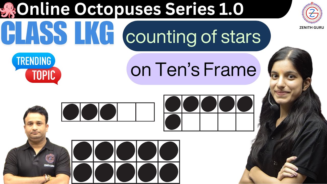Counting of stars on tens frame | LKG | By Saloni ma'am 