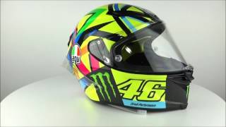AGV Pista GP R Soleluna 2016 Rossi Helmet - ChampionHelmets.com - YouTube