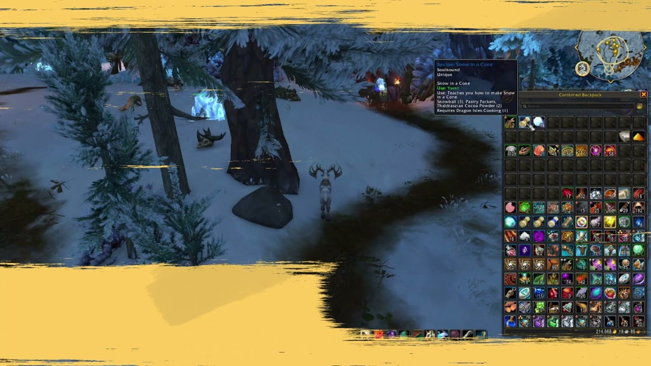 Snow in a cone:Recipe for cooking in DragonFlight,Location