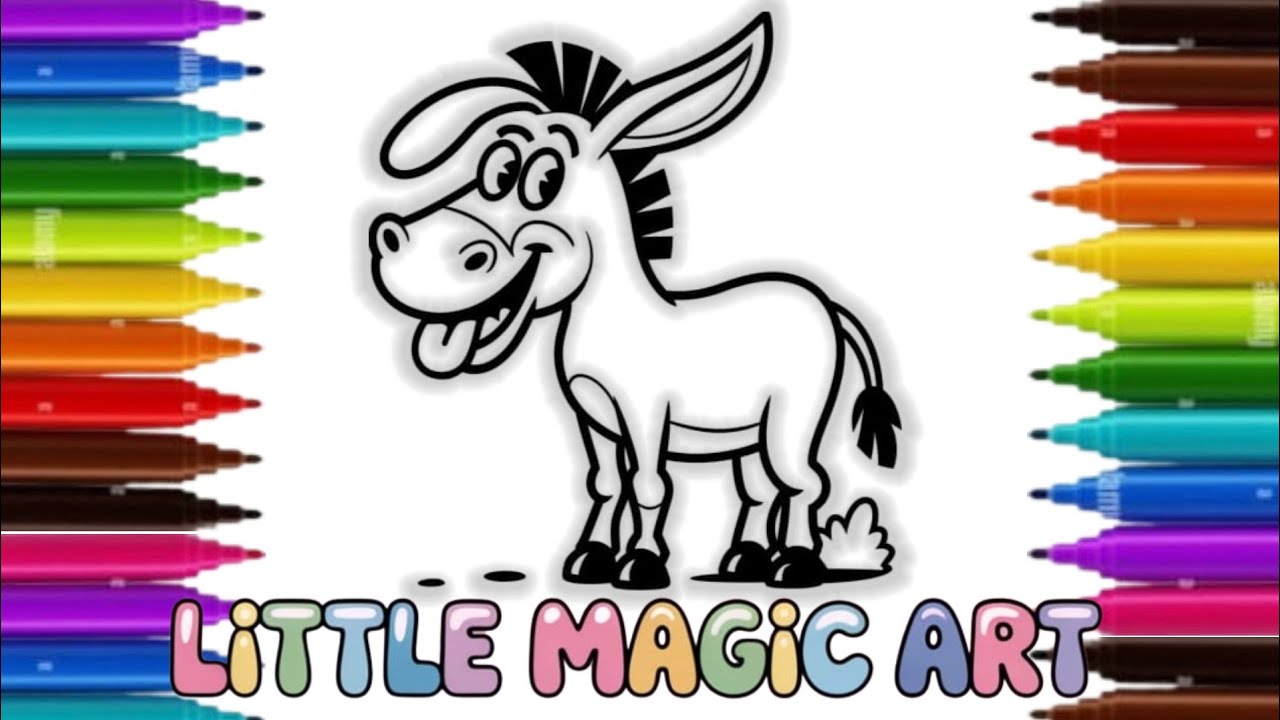 How To Draw Donkey Drawing And Painting Easy Step By Step