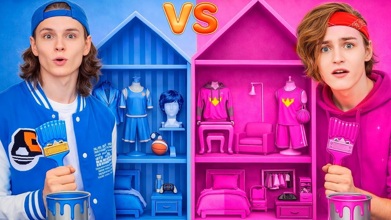 Мы построили потрясающий дом! 💎 Преображение комнаты в синих тонах вместо розовых