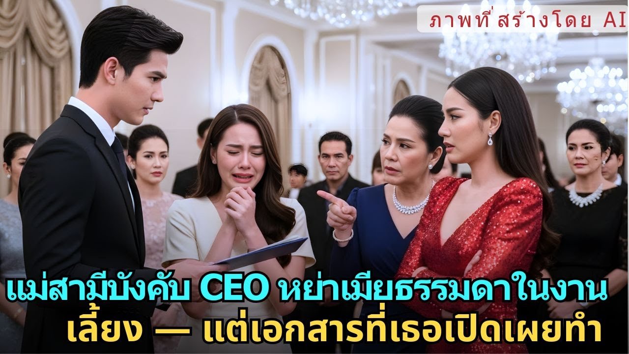 แม่สามีบังคับ CEO หย่าเมียธรรมดาในงานเลี้ยง — แต่เอกสารที่เธอเปิดเผยทำตระกูลดังพังในคื| AI FICTIONAL