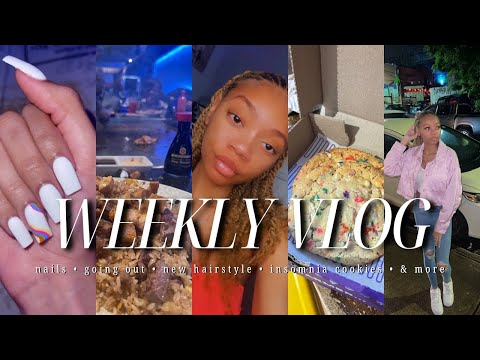 WEEKLY VLOG : life lately | nails, new hairstyle, trying new food, & more