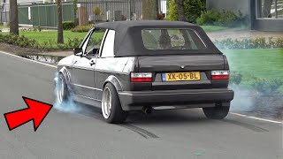 VOLKSWAGEN GOLF Mk1 with VR6 R32 Turbo Engine! Anti-Lag Sounds, Burnouts & More!