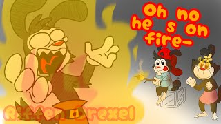 Wakko & Dot set Yakko on fire :3 (animaniacs animation)