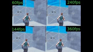 Fortnite 30fps vs 60 fps vs 120 fps vs 144fps vs 165 fps vs 240 fps vs 360 fps Benchmark