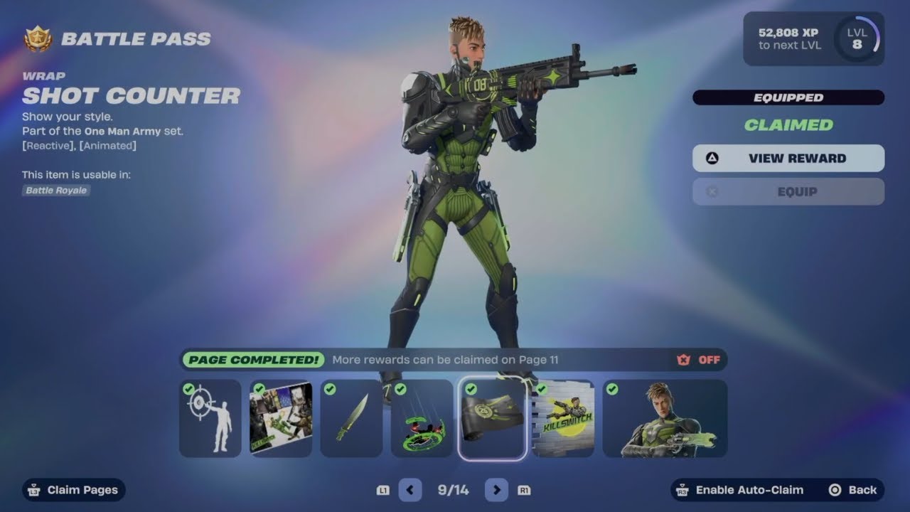 How to Unlock Shot Counter Wrap in Fortnite | Battle Pass Rewards Page 9