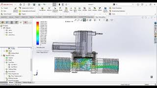 Solidworks solenoid valve flow simulation #solidworks #simulation
